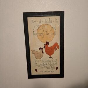 Vintage Framed Needlework Kitchen Art